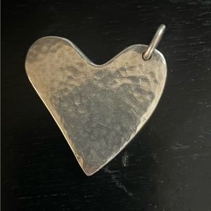 James Avery Retired Hammered Silver Heart Pendant.